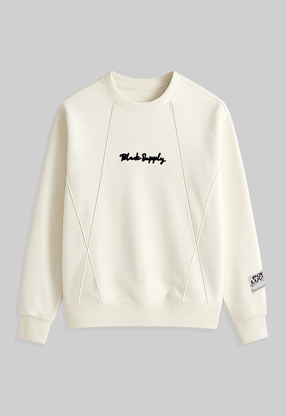 BLACK SUPPLY WHITE SWAETSHIRT