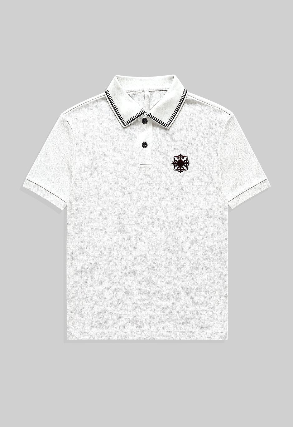 WHITE-DETAILED COLLAR POLO