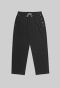 RELAXED-FIT BLACK DRAWSTRING PANTS