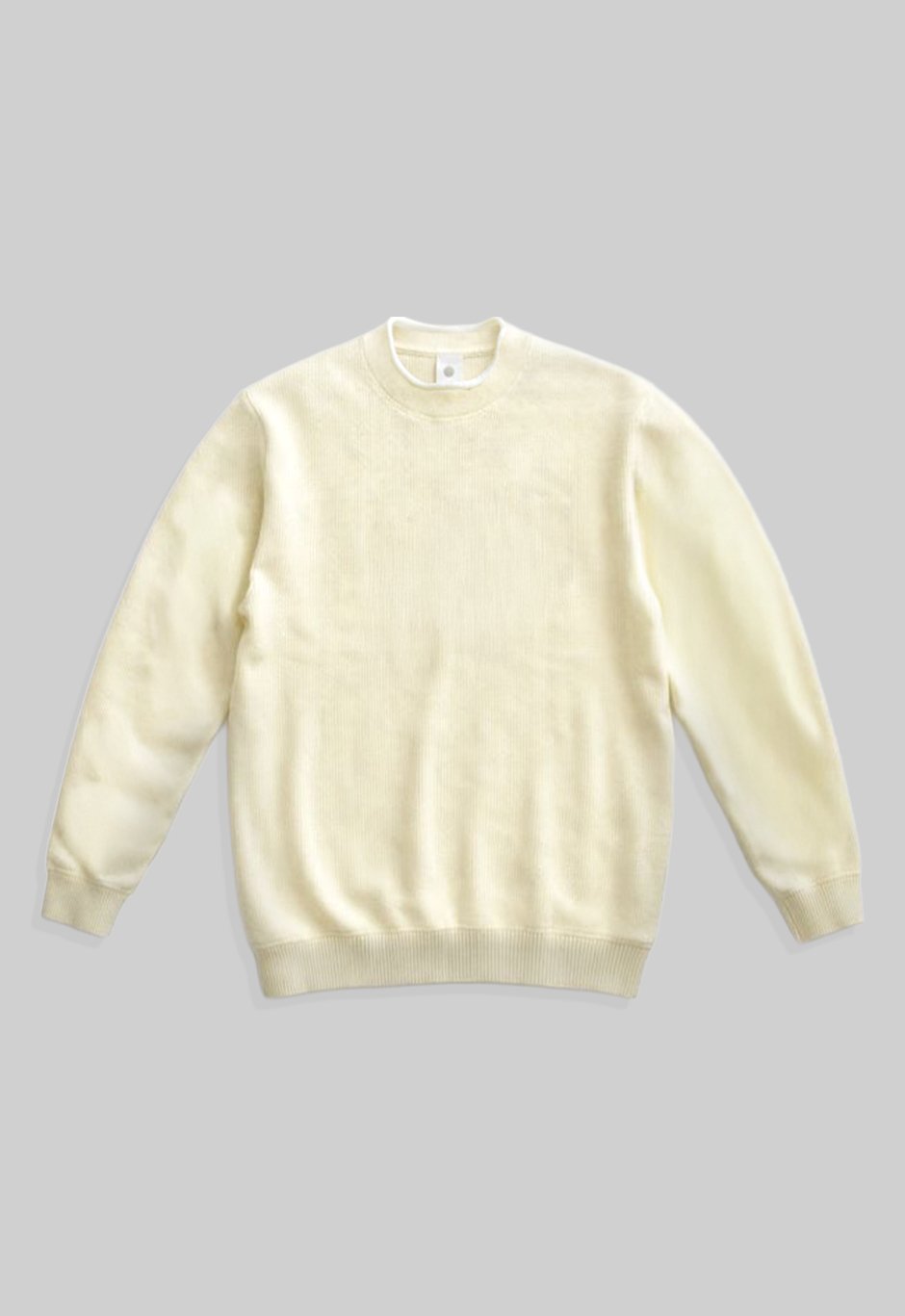 WHITE FLAT KNIT SWEAT SHIRT