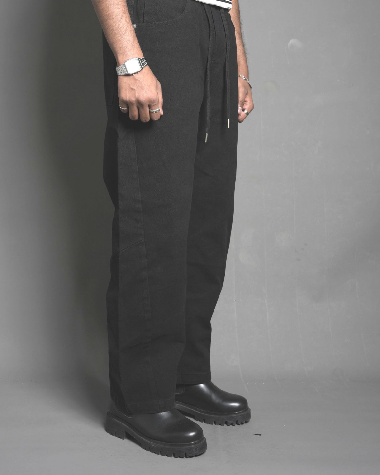 Relaxed Fit Drawstring Chino Trousers