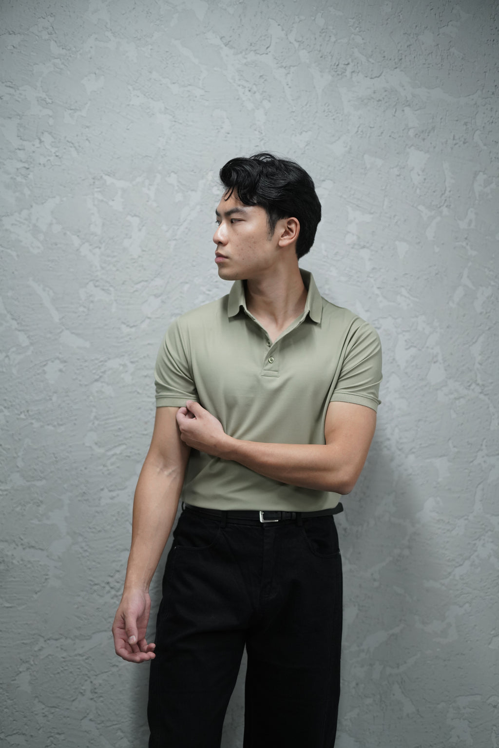 OLIVE GREEN POLO T-SHIRT
