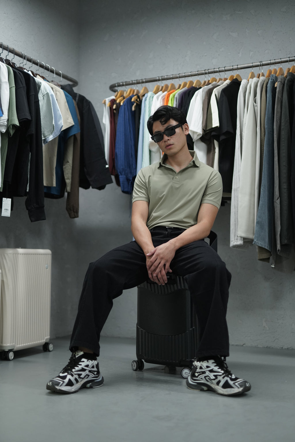 OLIVE GREEN POLO T-SHIRT