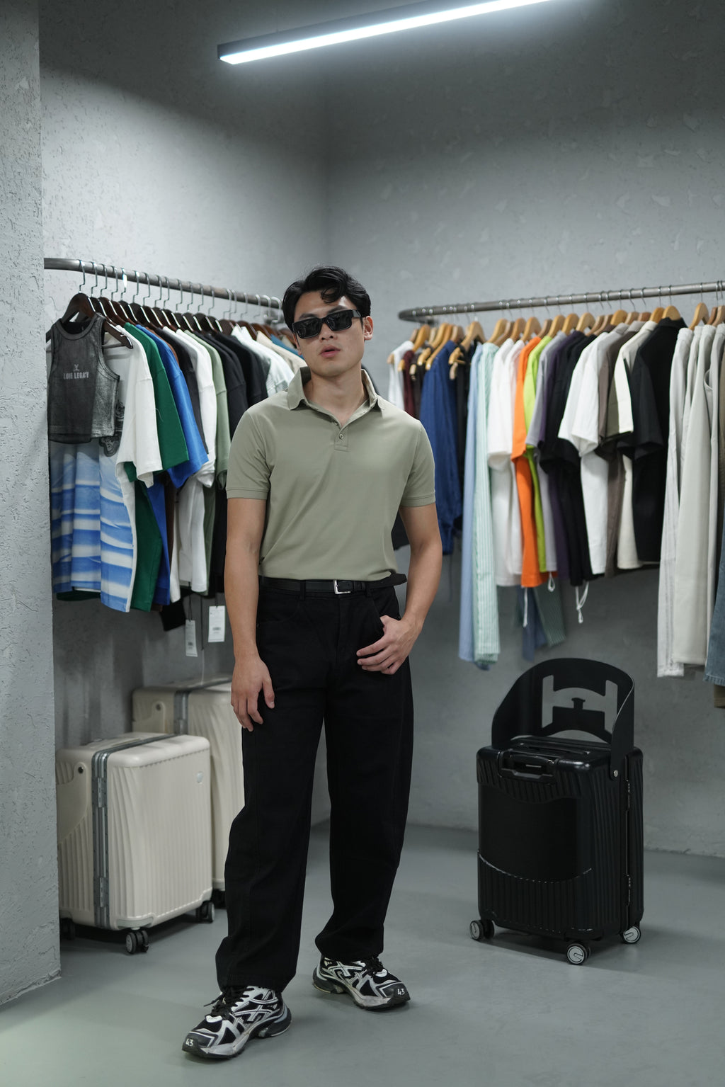 OLIVE GREEN POLO T-SHIRT