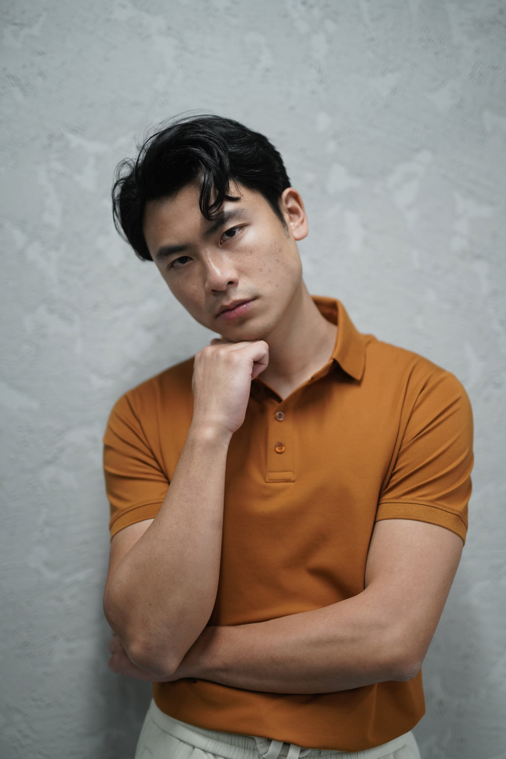 CARAMEL SOLID POLO T-SHIRT