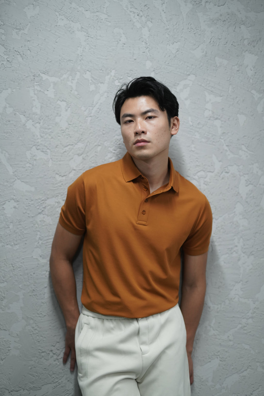 CARAMEL SOLID POLO T-SHIRT