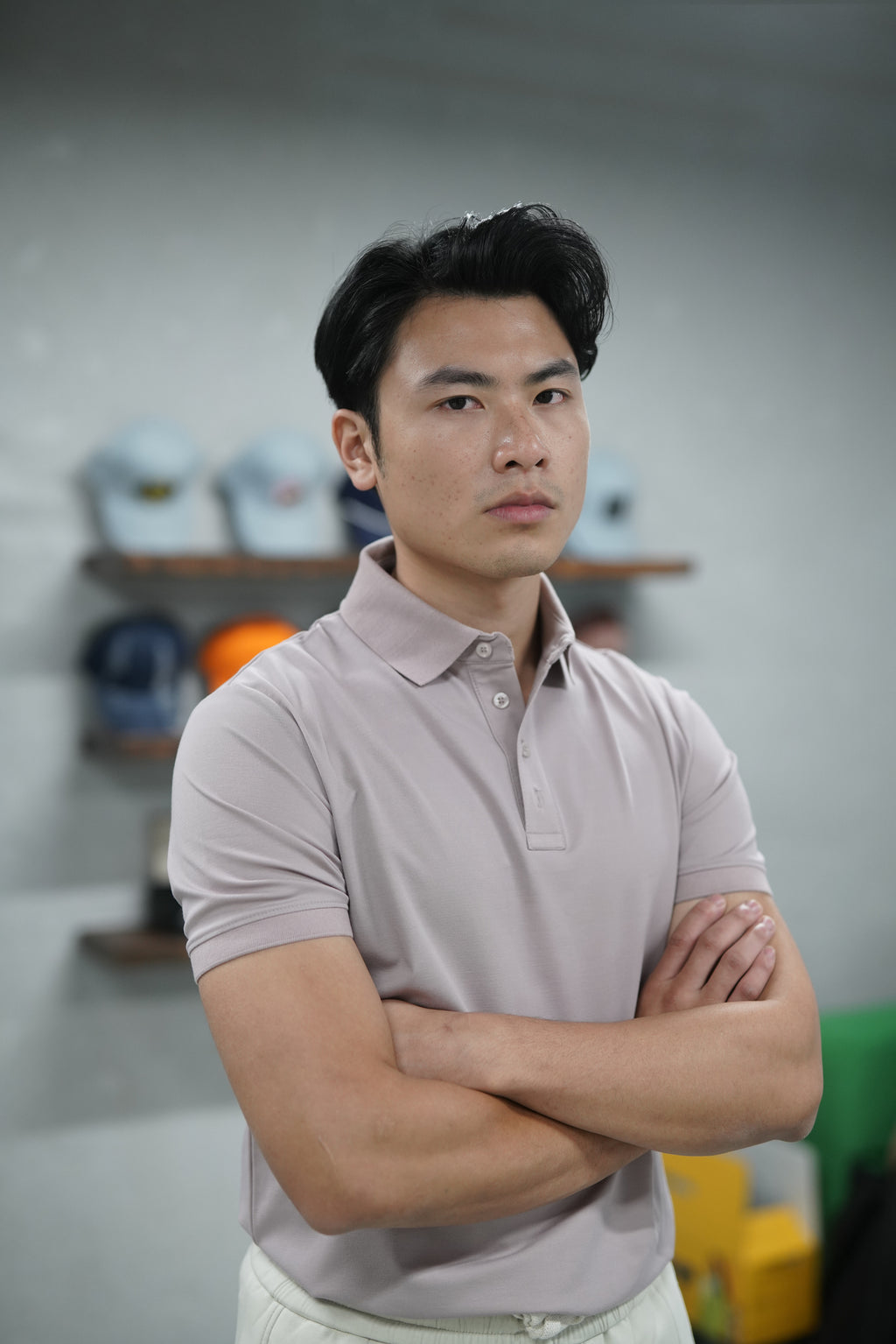 LIGHT PINK SOLID POLO T-SHIRT