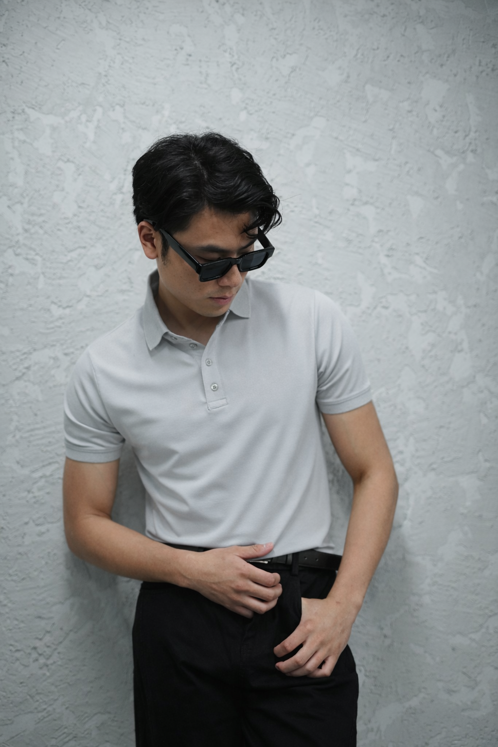 LIGHT GREY POLO T-SHIRT