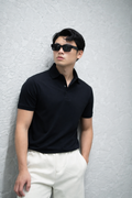 BLACK POLO T-SHIRT