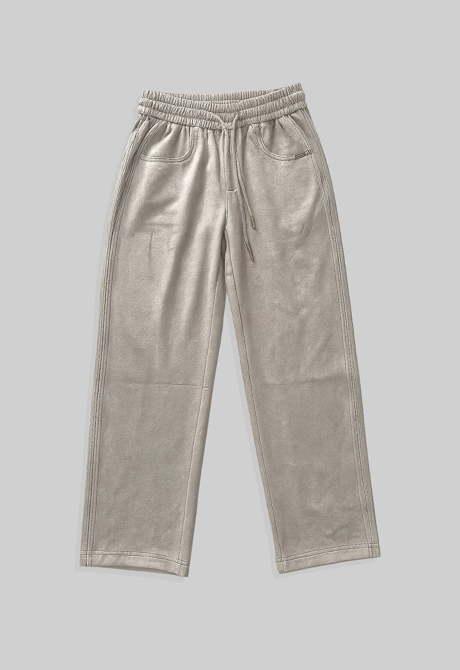 RELAXED-FIT GRAY STRAIGHT PANTS