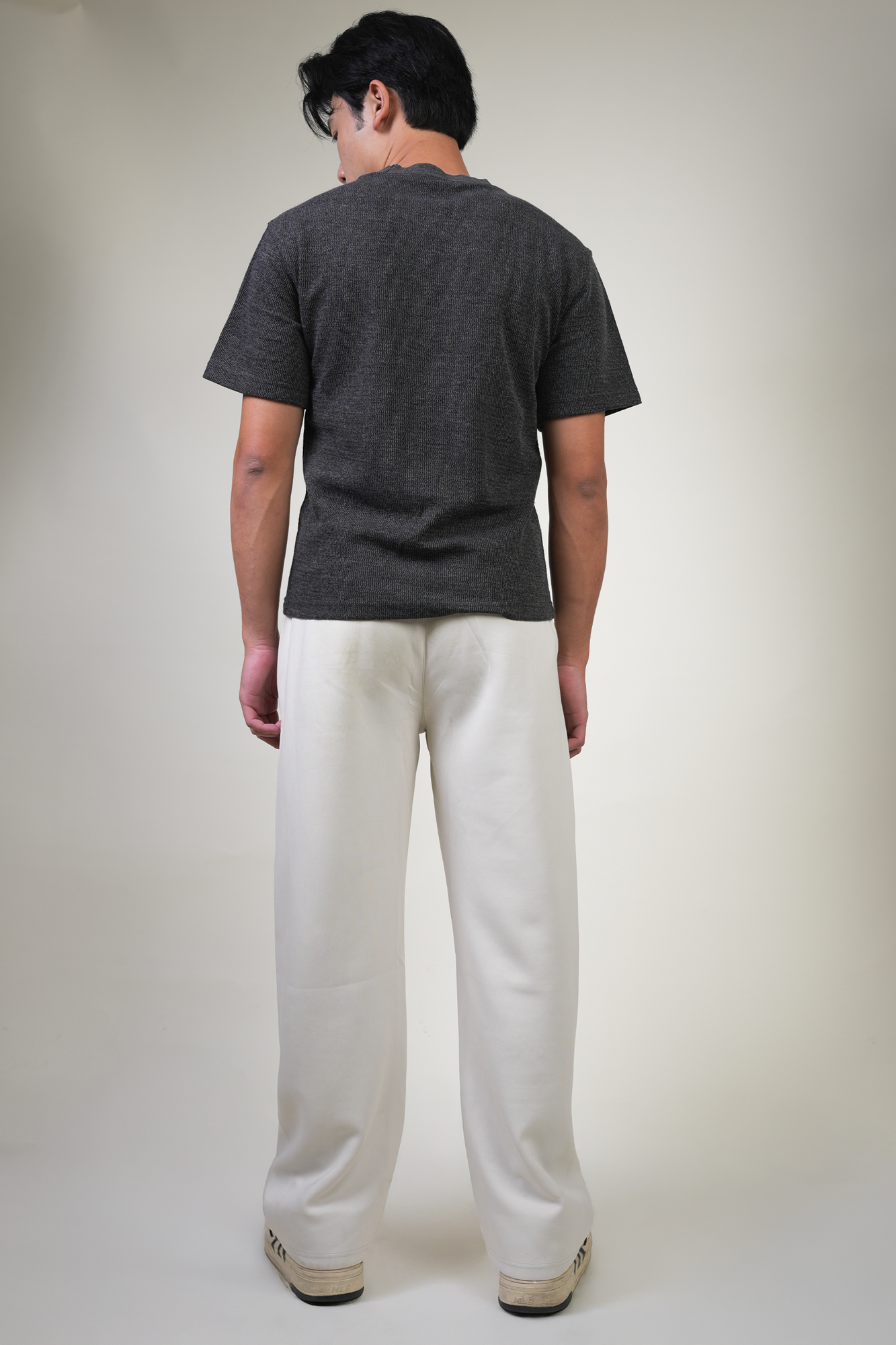 CREAM RELAXED FIT DRAWSTRING PANTS