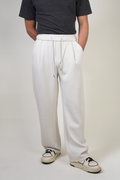 CREAM RELAXED FIT DRAWSTRING PANTS