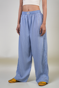 BLUE STRIPED RELAXED FIT PANTS