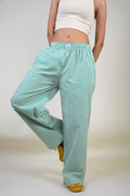 GREEN STRIPE RELAXED PANTS