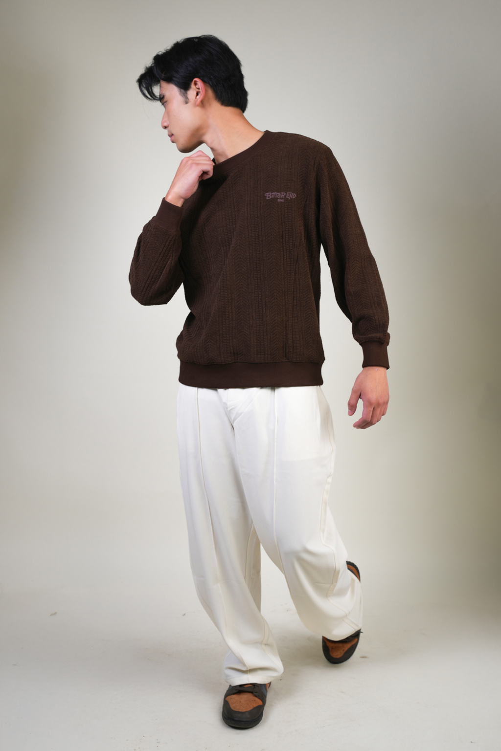 SOFT CREAM RELAXED DRAWSTRING PANTS